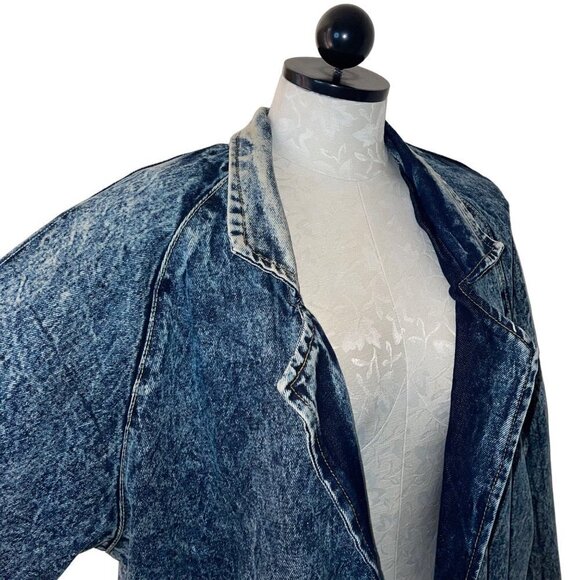 James West American Made Vintage Coat Size Medium HandPainted Acid Washed Denim - Picture 9 of 16